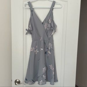 Dynamite Cold Shoulder Wrap Dress